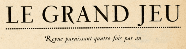 titre de la revue Le Grand Jeu