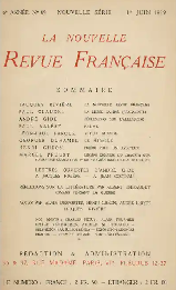 Couverture de la NRF n° 69 du 1er juin 1919, premier numéro à paraître après la guerre.