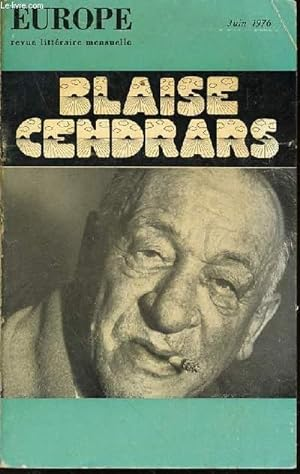 Couverture de la revue Europe numéro 566 avec un portrait de Blaise Cendrars
