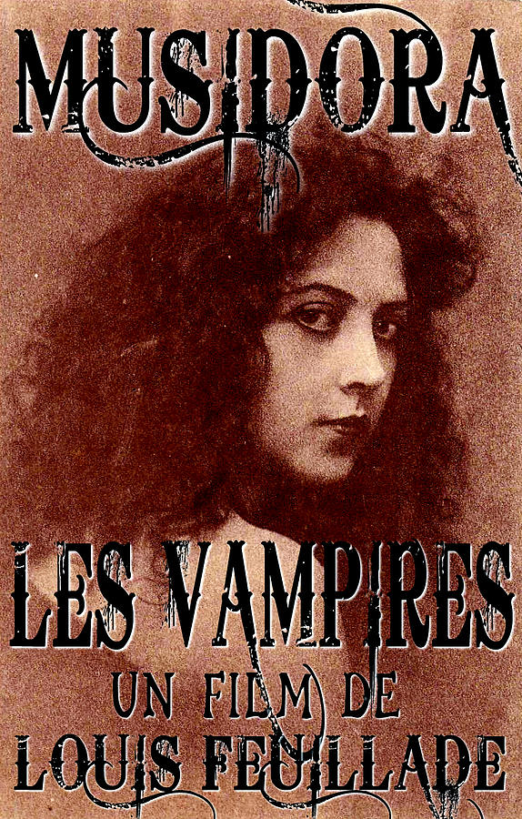 Affiche du film Les Vampires, Musidora en gros plan